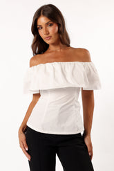 Emery Off the Shoulder Top - White